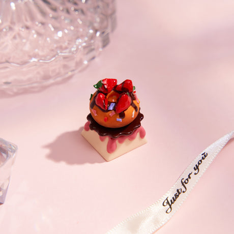 2. Chocolate Strawberry Donut Keycap